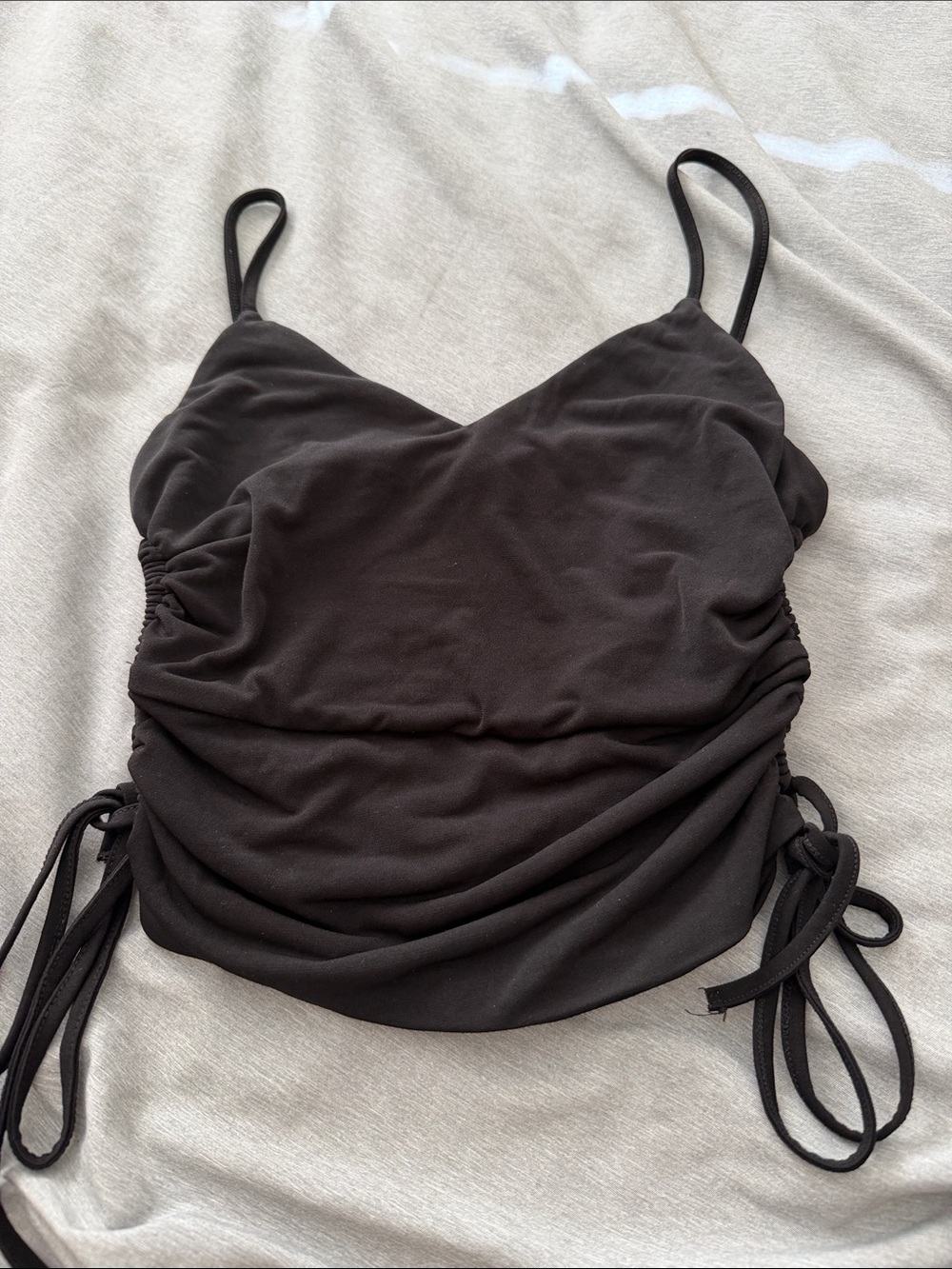 Zara Black Ruched Side-Tie Camisole